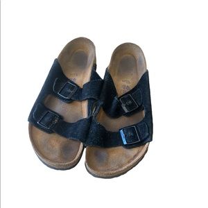 Black Suede Birkenstocks Size 45